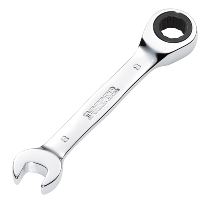 Draper HI-TORQ Metric Stubby Ratchet Combination Spanner, 8mm