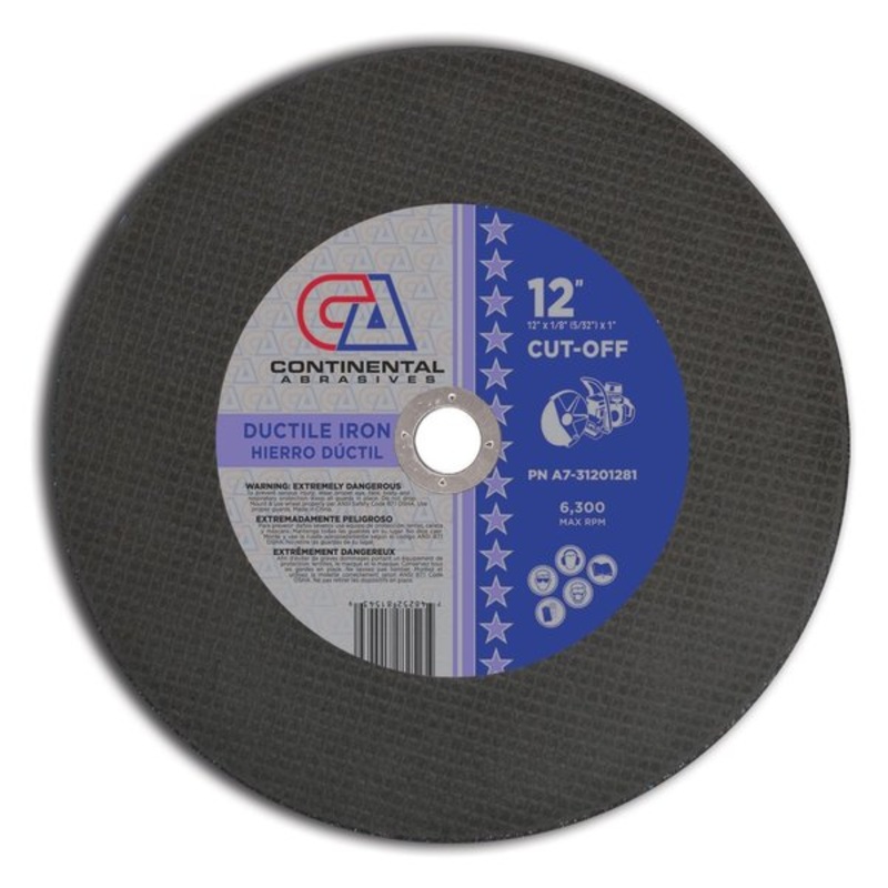 Triple Reinforced High Speed Gas or Electric Abrasive Saw Blade ( 10 Pack ) 12″ x 1″ Ductile