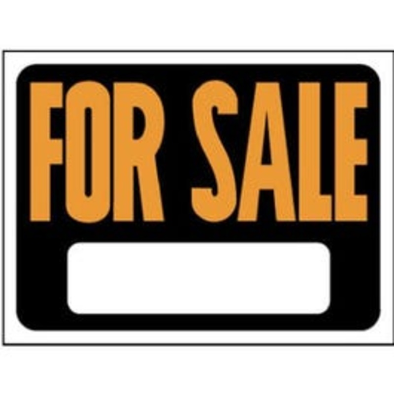 “For Sale” Sign, Hy-Glo Orange/ Black Plastic, 9 x 12-In.