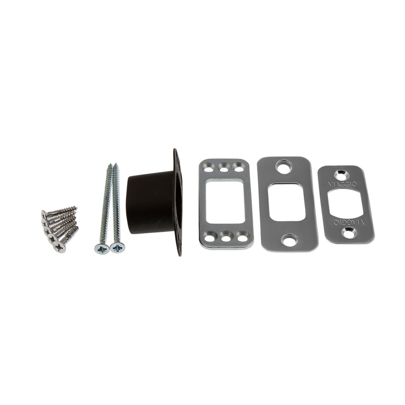 Round Deadbolt Latch Kit in Bright Chrome