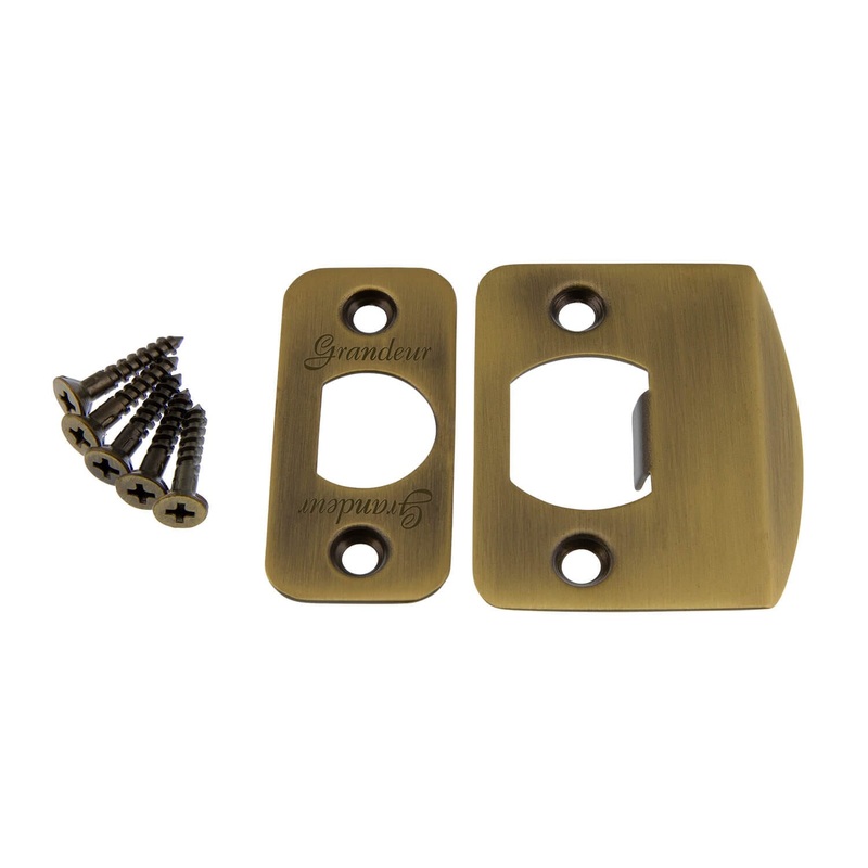Round Latch Kit in Vintage Brass