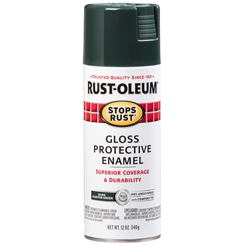 Rust-Oleum Stops Rust Protective Enamel Spray Paint Gloss Dark Hunter Green