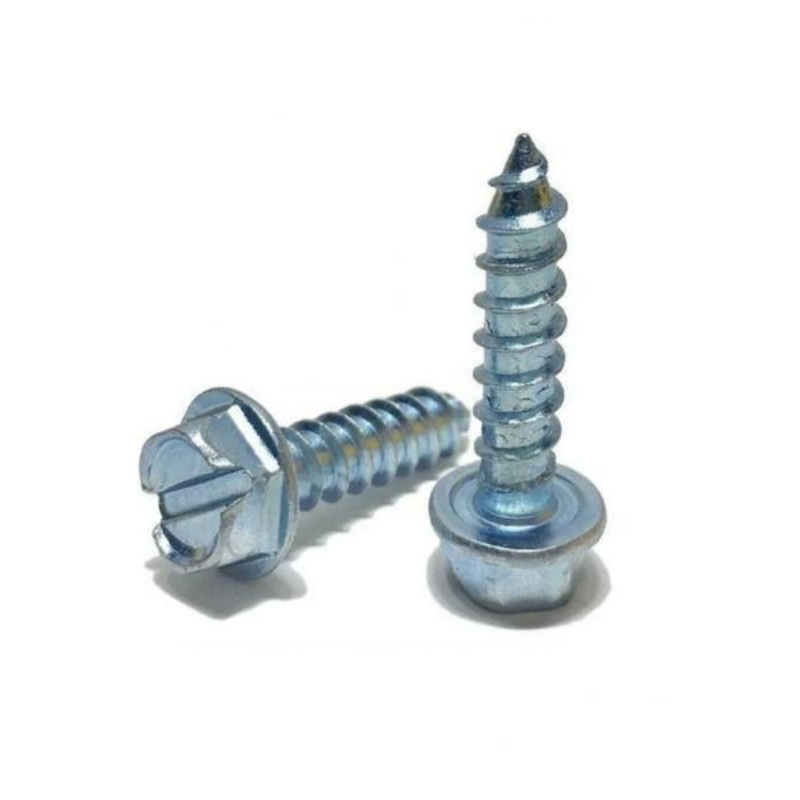 #8 x 2 1/2″ Hex Washer Head Slotted Sheet Metal Screw Zinc Plated QTY 25