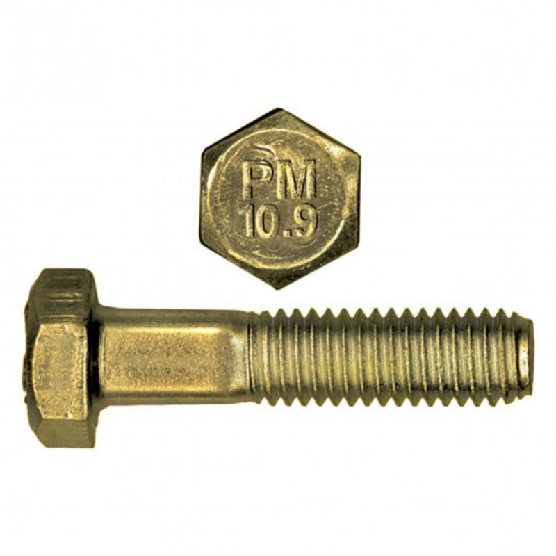 14mm-2.00 x 25mm Hex Head Bolts Grade 10.9 Zinc Plated Coarse Thread