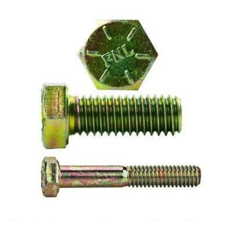 3/4″ x 2″ Hex Head Bolts Grade 8 Yellow Zinc Plated Coarse Thread – 100 pack