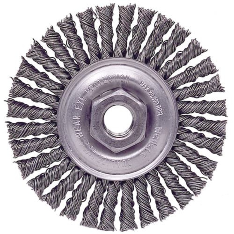 Weiler 13131 4″ Stringer Bead Wire Wheel .020 Steel Wire, 5/8″-11 A.H.