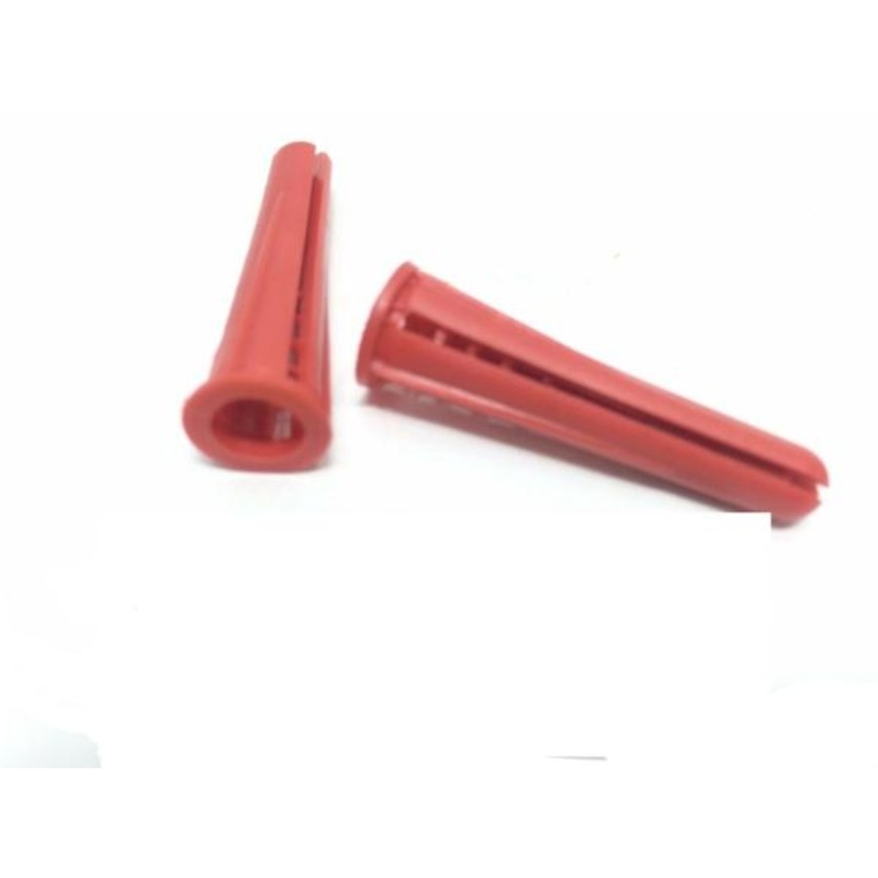 (500) #10-12 x 1″ PLASTIC WALL ANCHOR – CONICAL ANCHOR – RED – MADE IN USA