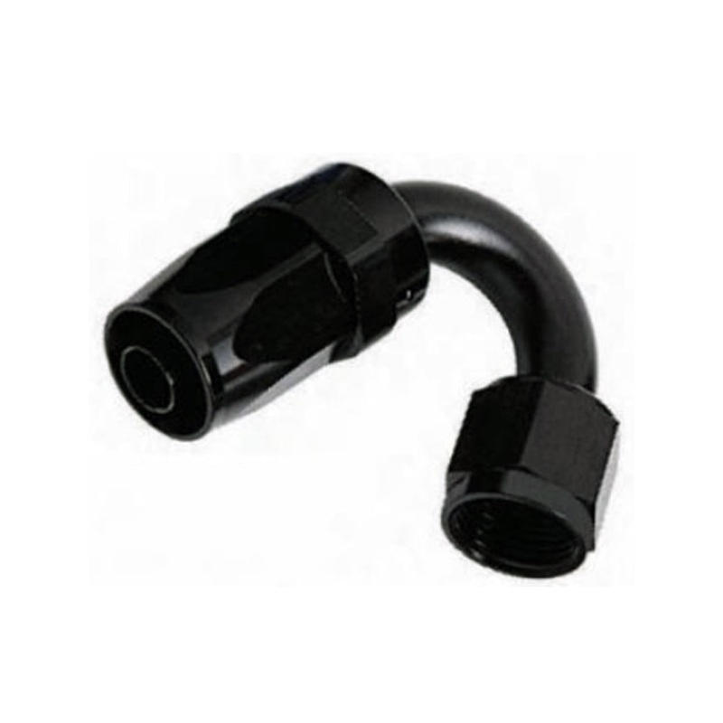 -4AN Female 150 Hose End, Swivel Style, Black Hard Anodized Aluminum