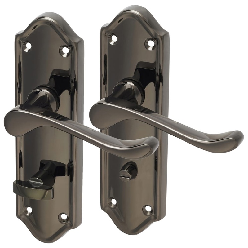 Altro Ashmead Bathroom Door Handle – 168 x 46mm – Black Nickel