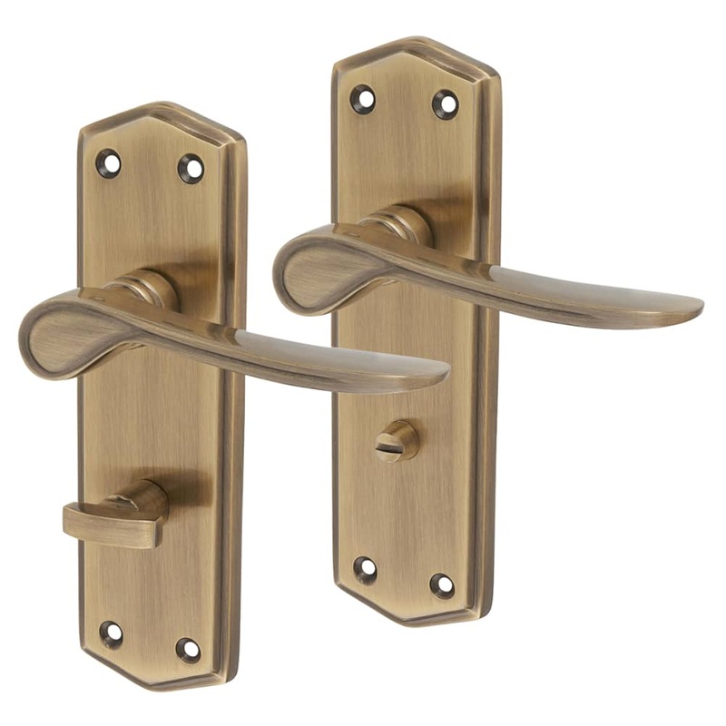 Altro Rome Bathroom Door Handle – 170 x 50mm – Antique Brass