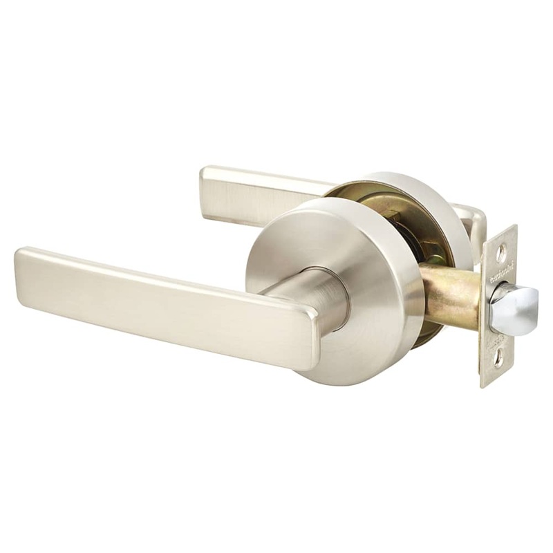 Altro Straight Hotel Door Handle on Rose Set – Passage – Satin Stainless Steel