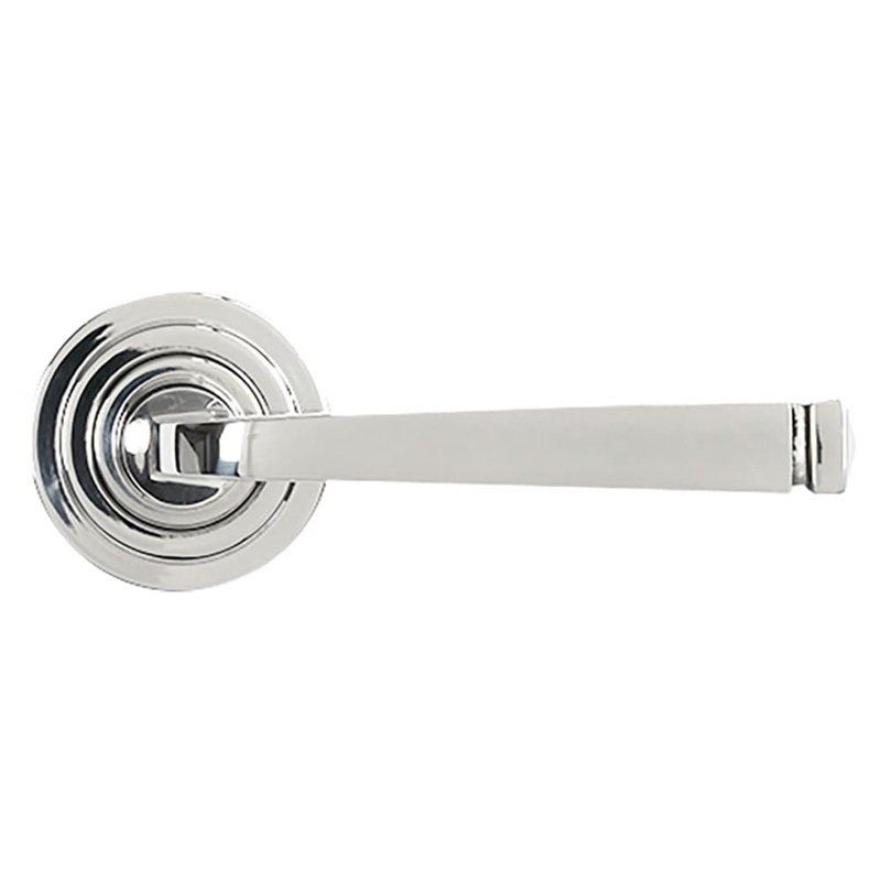 From The Anvil Avon Door Handle on Art Deco Rose – Polished Stainless Steel