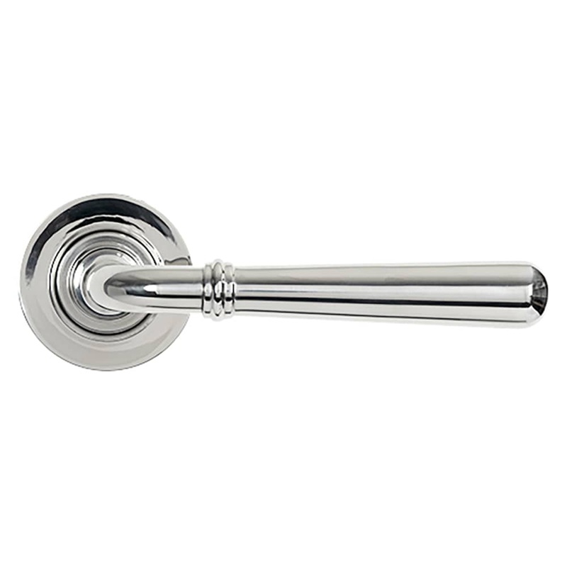 From The Anvil Newbury Door Handle on Plain Rose – Polished Stainless Steel