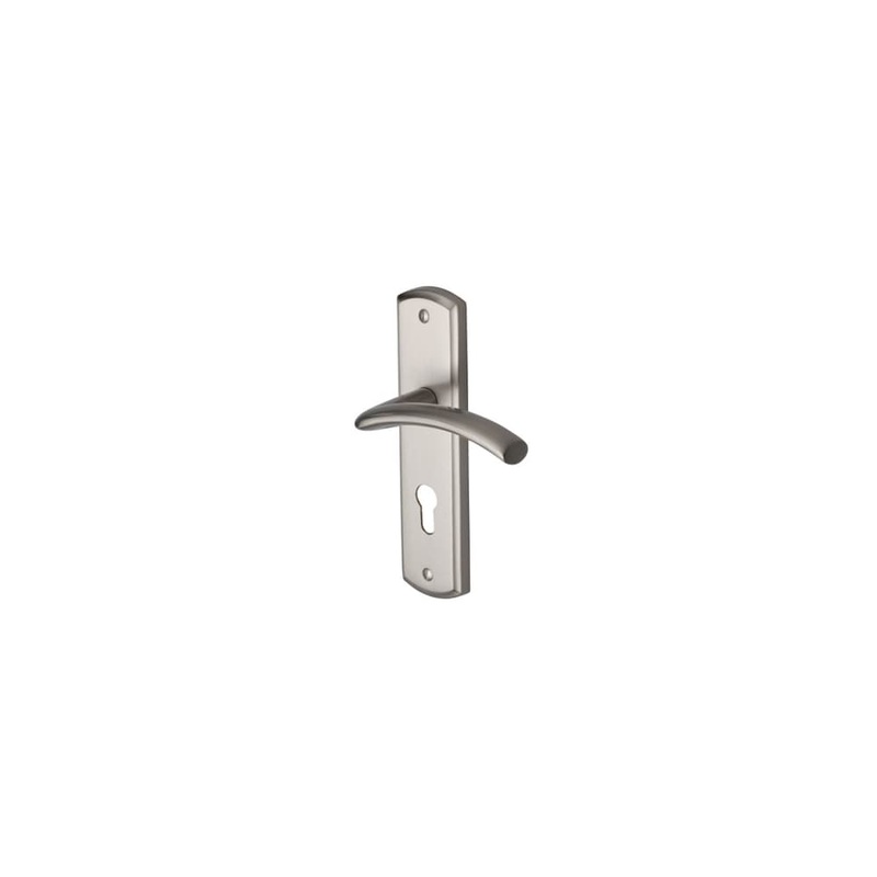 Heritage Brass by M Marcus Centaur Lock Door Handle – Euro – 189 x 48mm – Satin Nickel