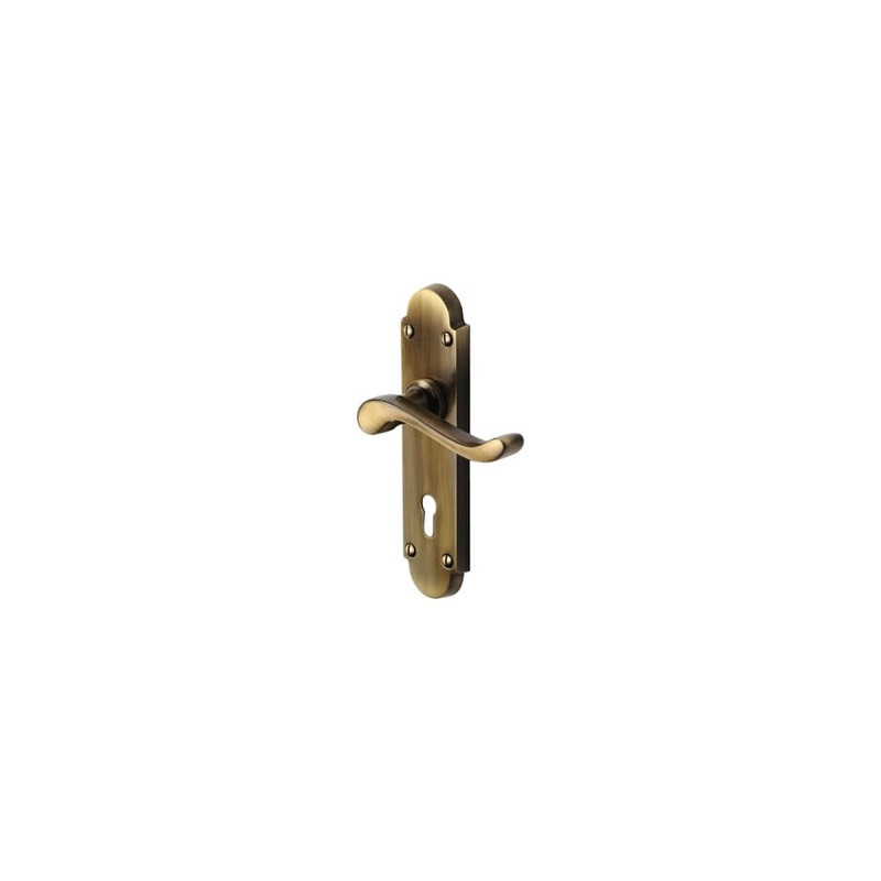 Heritage Brass by M Marcus Savoy Lock Door Handle – Keyhole – 171 x 42mm – Antique Brass