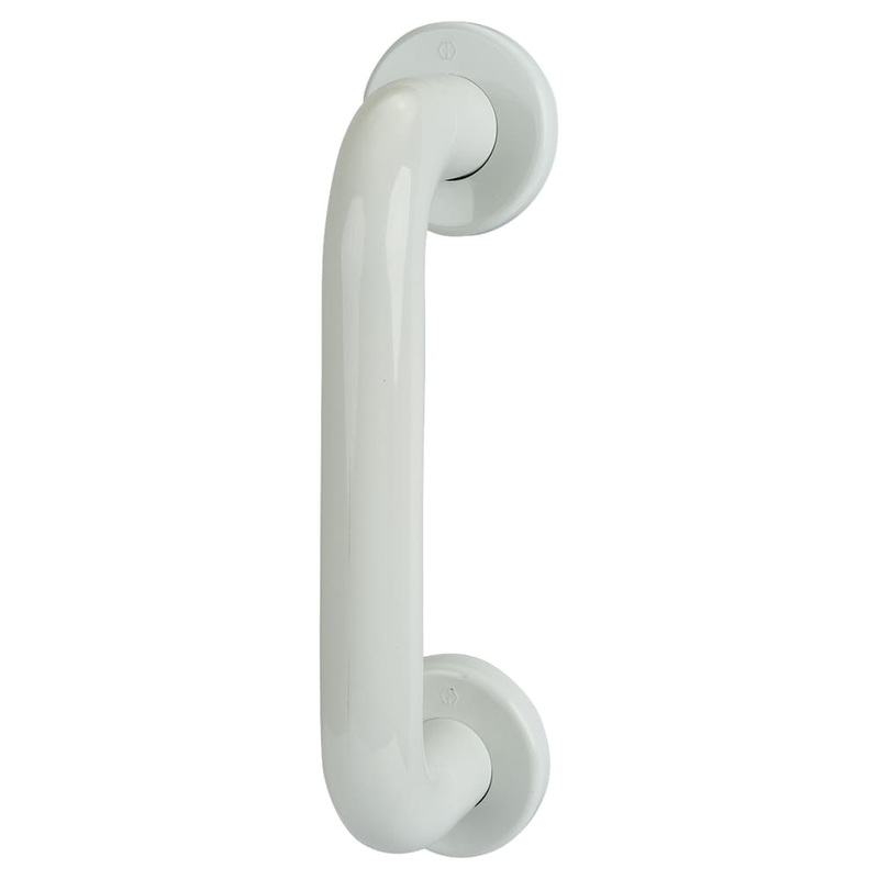 Hoppe AR602/300 Nylon D-Bar Door Pull Handle on Rose – Screw Fix – 300mm c/c – Diamond White