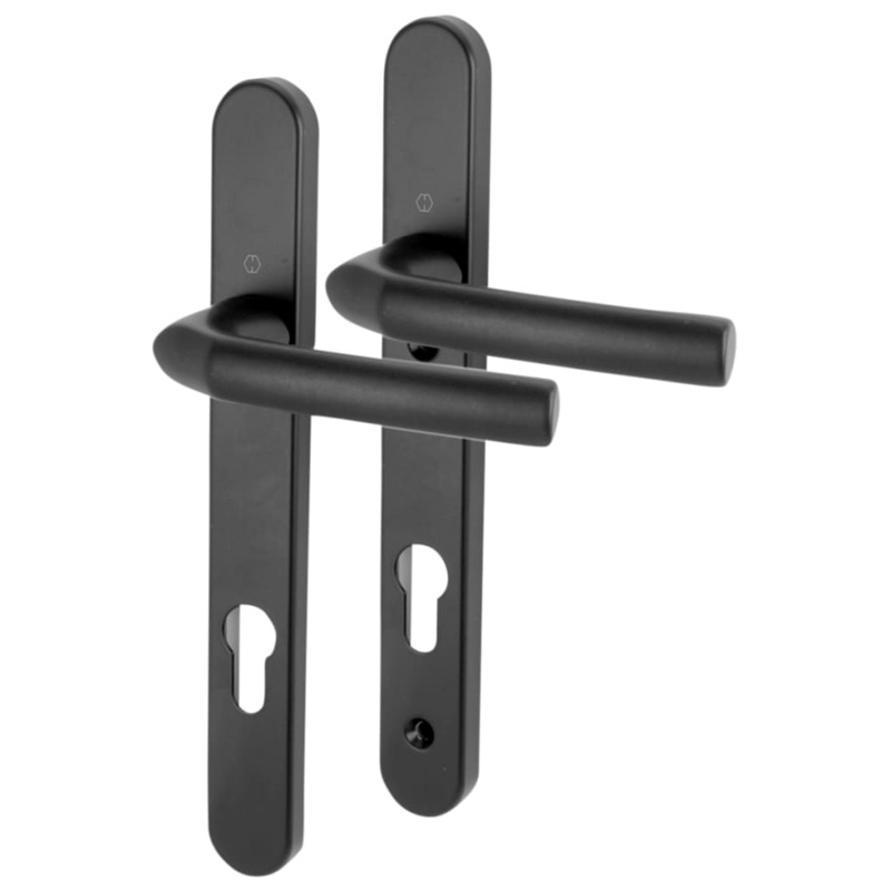 Hoppe Birmingham 1117/3811N uPVC Multipoint Door Handle – Short Plate – 92mm c/c – 70mm door – Black