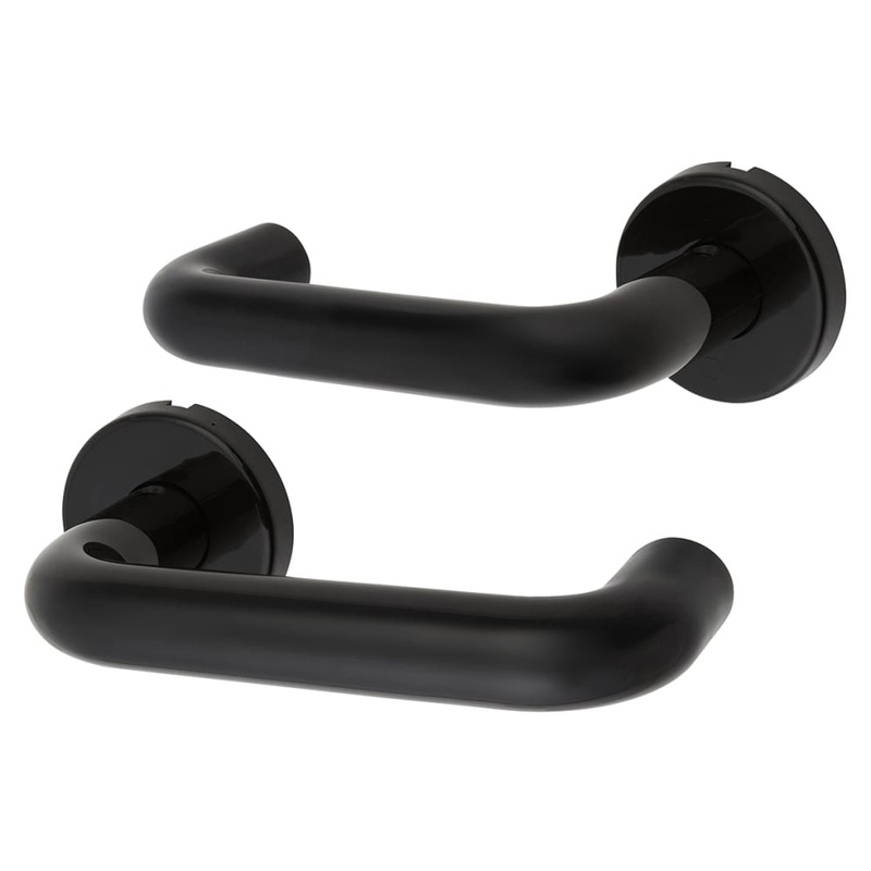 Hoppe Paris AR600/20 Nylon Steel Core Safety Door Handle on Rose – Ebony Black