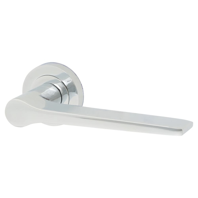 Jedo by Frelan Geo Door Handle on Rose – Polished Chrome