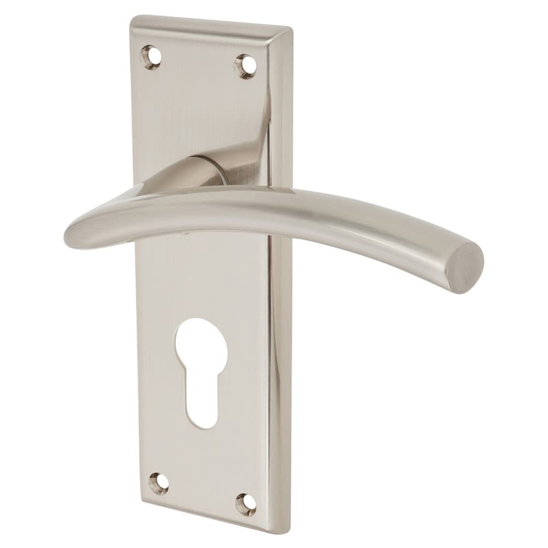 Serozzetta by Carlisle Brass Trenta Lock Door Handle – Euro – 150 x 50mm – Polished Nickel
