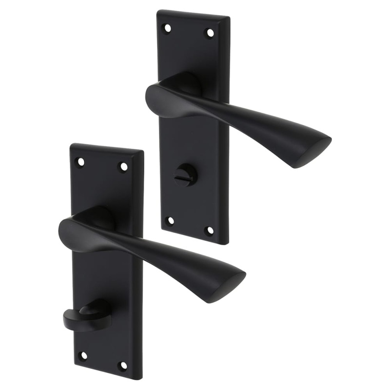 Serozzetta by Carlisle Brass Venti Bathroom Door Handle – 150 x 50mm – Matt Black