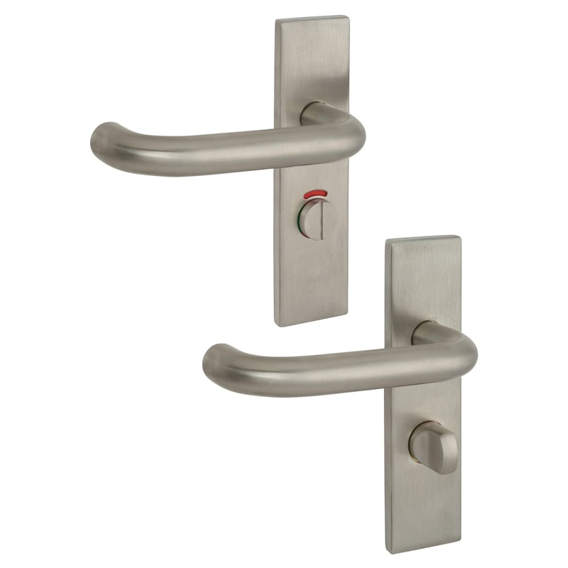 Touchpoint 19mm Return to Door Bathroom Door Handle – Square Plate – 57mm c/c – LH – Sat Stainless