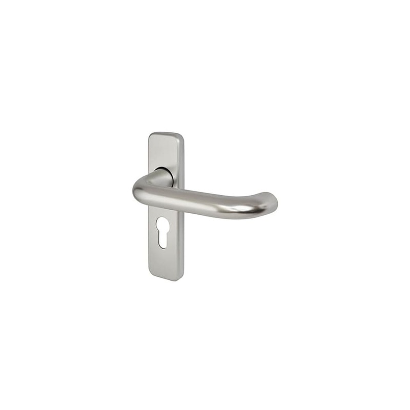 Touchpoint 20mm Return to Door Lock Door Handle – Euro – 155 x 40mm – Satin Aluminium