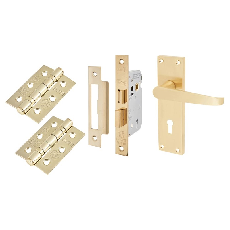 Touchpoint Budget Straight 3 Lever Sashlock Door Handle Kit – Satin Brass