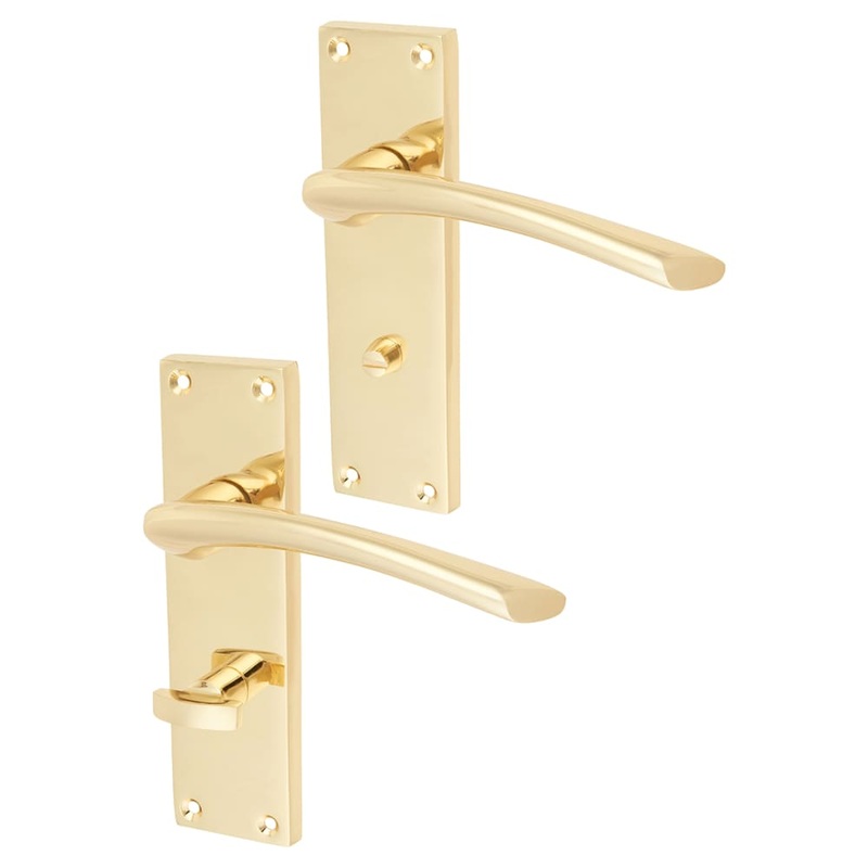 Touchpoint Rimini Bathroom Door Handle – 151 x 42mm – Polished Brass