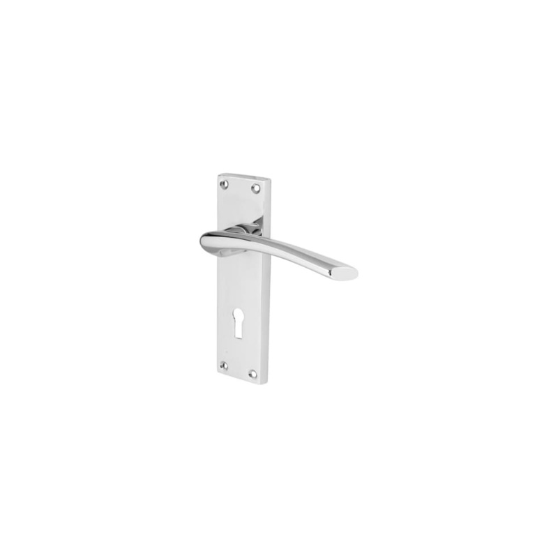Touchpoint Rimini Lock Door Handle – Keyhole – 151 x 42mm – Polished Chrome