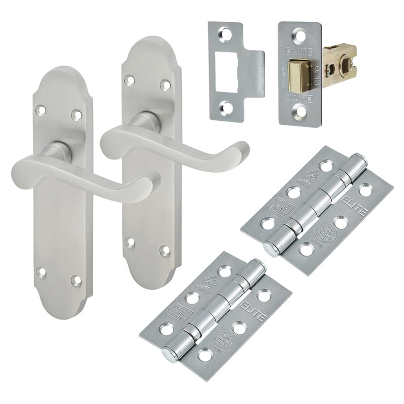 Touchpoint Victorian Summer Latch Door Handle Kit – Satin Chrome