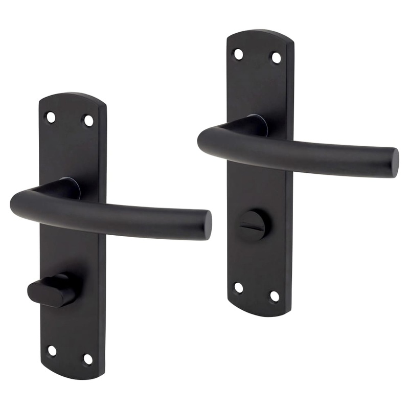 Altro Arched Bathroom Door Handle – 172 x 44mm – RH – Matt Black