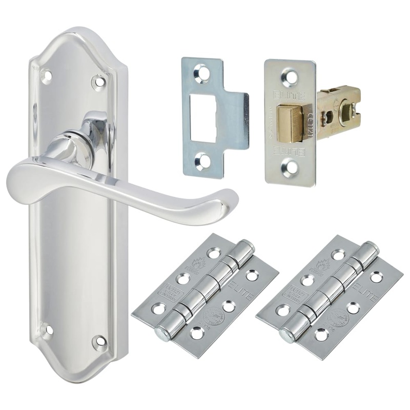 Altro Ashmead Latch Door Handle Kit – Polished Chrome