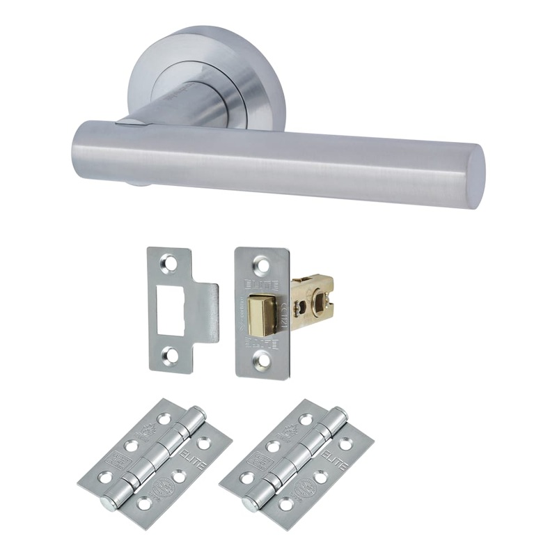 Altro Bella Latch Door Handle on Rose Kit – Satin Chrome