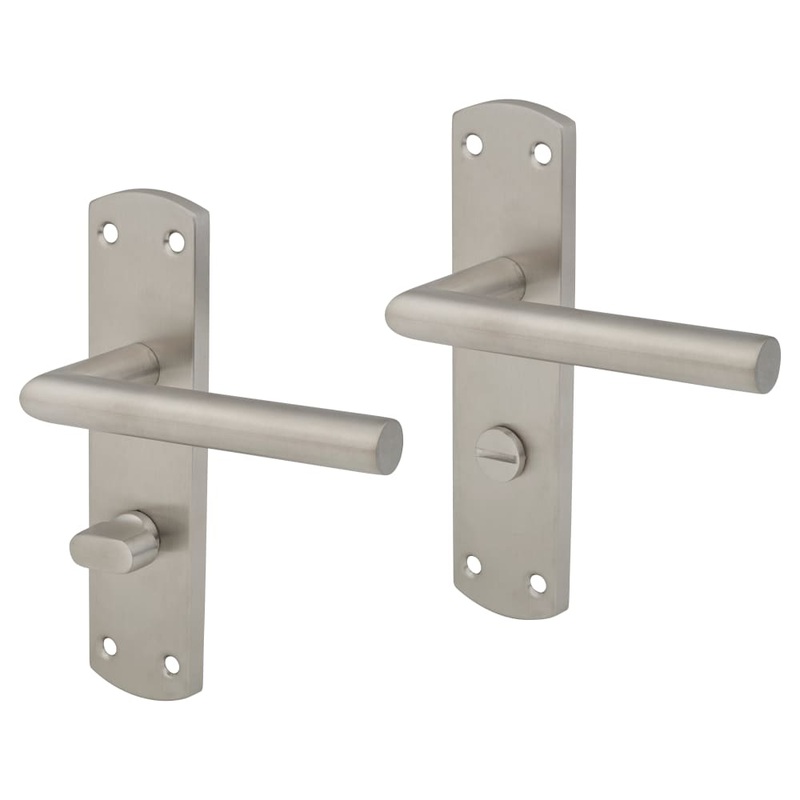 Altro Mitred Bathroom Door Handle – 172 x 44mm – Satin Stainless Steel