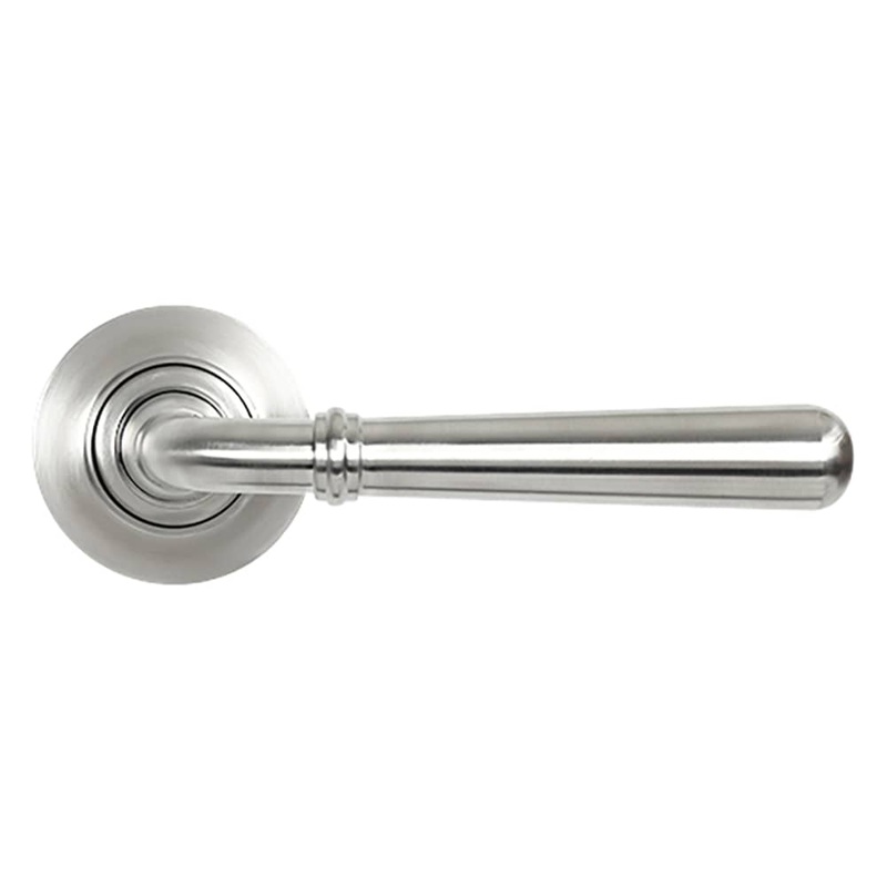 From The Anvil Newbury Door Handle on Plain Rose – Satin Stainless Steel