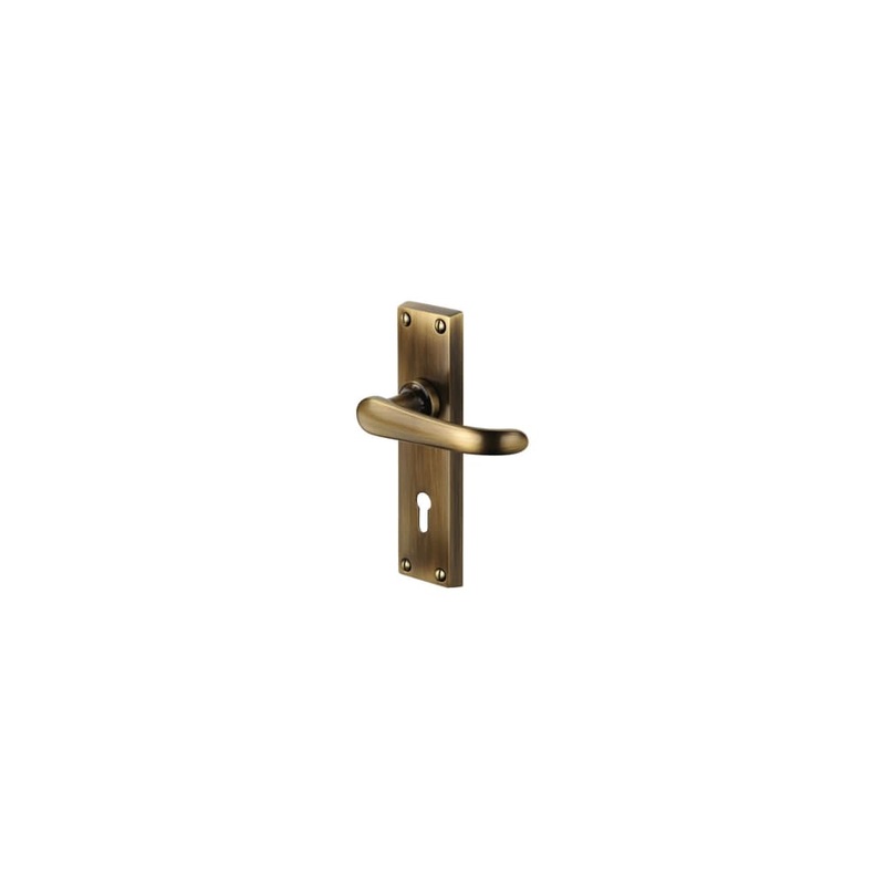 Heritage Brass by M Marcus Windsor Lock Door Handle – Keyhole – 154 x 40mm – Antique Brass