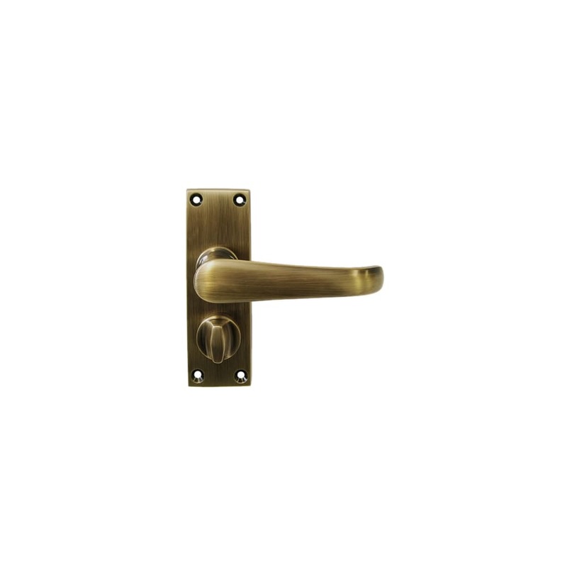 Heritage Brass by M Marcus Windsor Privacy Door Handle – Short Plate – 119 x 40mm – Antique Brass