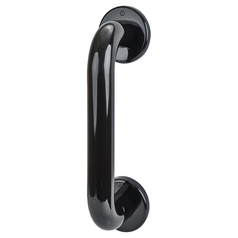 Hoppe AR602/300 Nylon D-Bar Door Pull Handle on Rose – Screw Fix – 300mm c/c – Ebony Black