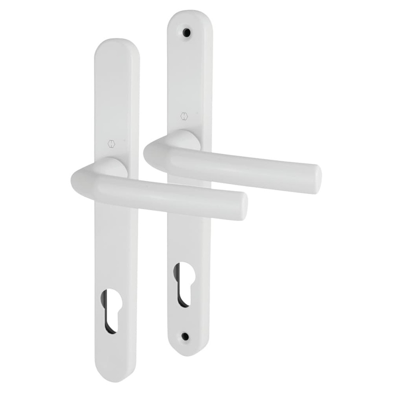 Hoppe Birmingham 1117/3810N uPVC Multipoint Door Handle – Long Plate – 92mm c/c – 70mm door – White