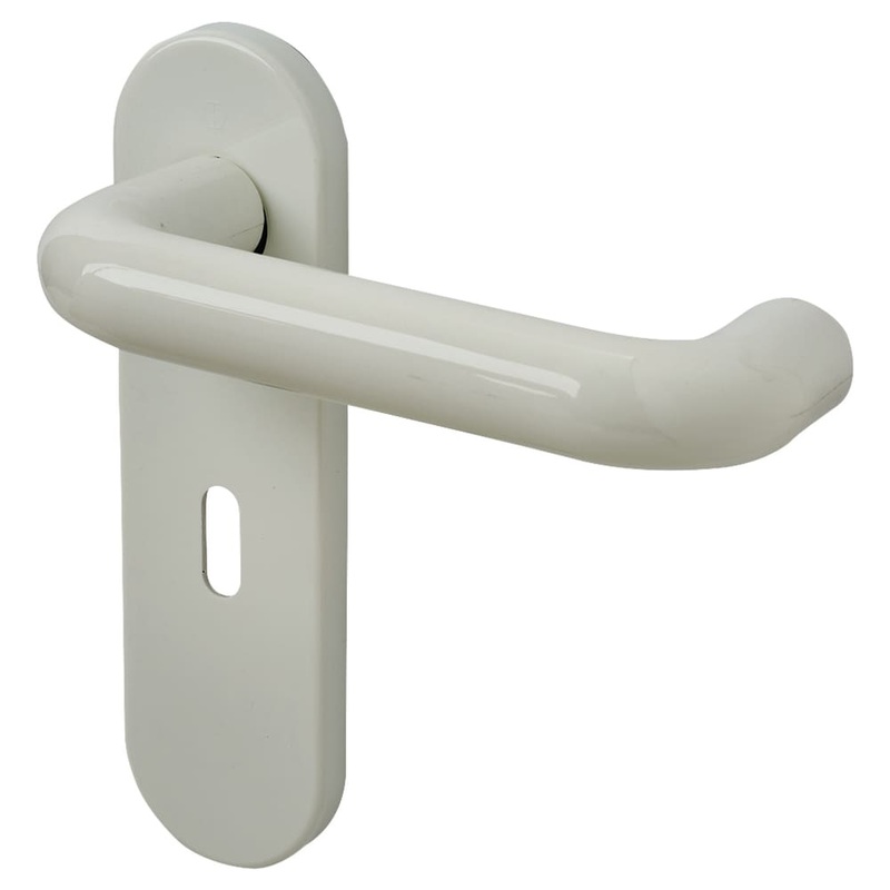 Hoppe Paris AR600/22 Nylon Steel Core Safety Lock Door Handle – Keyhole – Diamond White