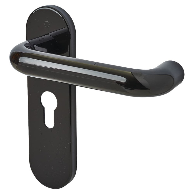 Hoppe Paris AR600/23 Nylon Steel Core Safety Door Handle – Euro – 47mm c/c – Ebony Black