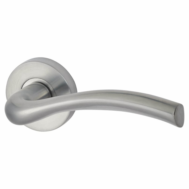 Jigtech Solar Door Handle on Rose – Satin Chrome