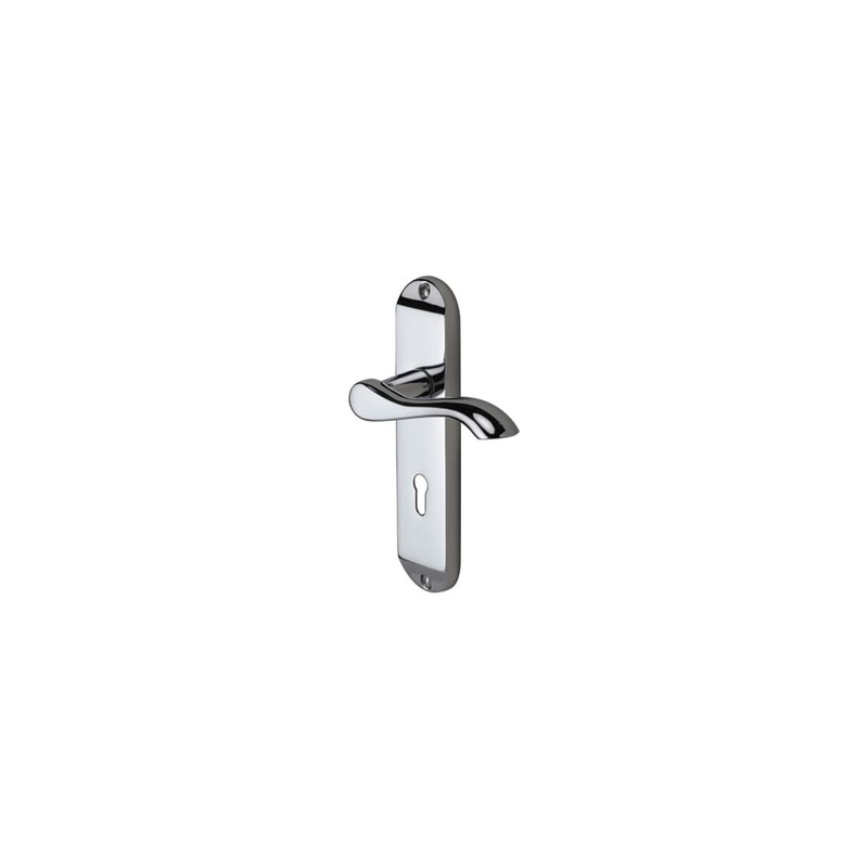 M Marcus Aurora Lock Door Handle – Keyhole – 183 x 42mm – Polished Chrome
