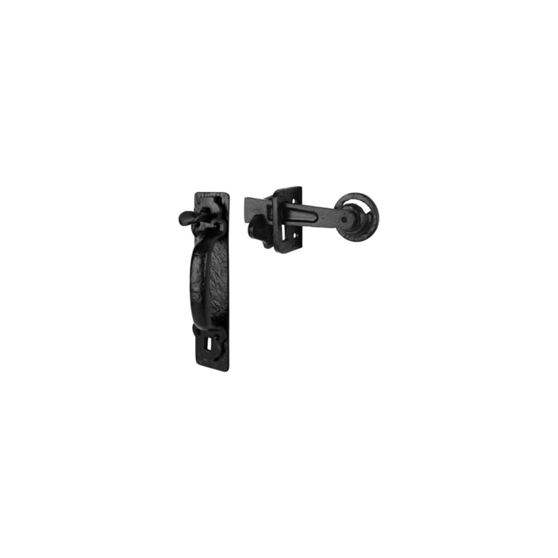 Olde Forge Tudor Thumb Latch Set – Antique Black Iron