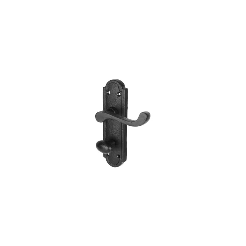 Olde Forge Turnberry Bathroom Door Handle – 170 x 45mm – Antique Black Iron