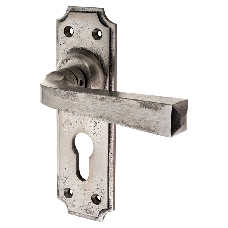 Olde Forge York Lock Door Handle – Euro – 152 x 48mm – Polished Iron