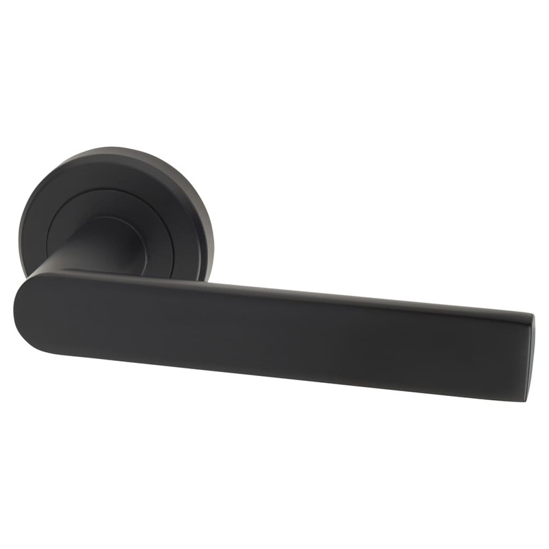 Serozzetta by Carlisle Brass Edge Door Handle on Rose – Matt Black