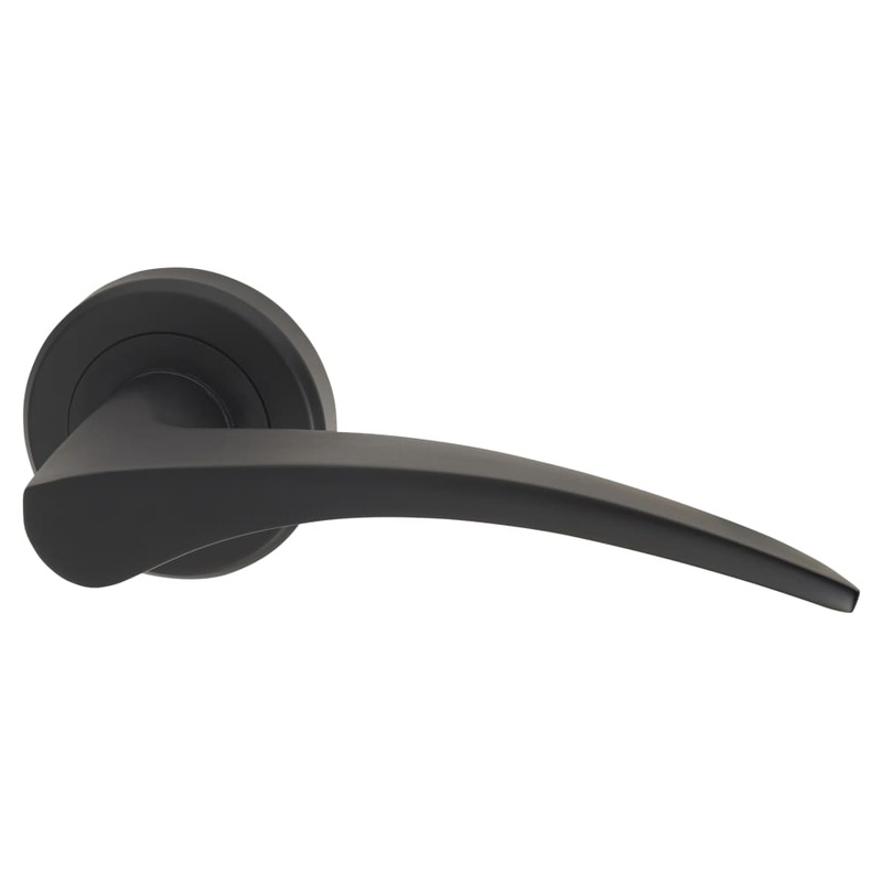 Serozzetta by Carlisle Brass Olivier Door Handle on Rose – Matt Black
