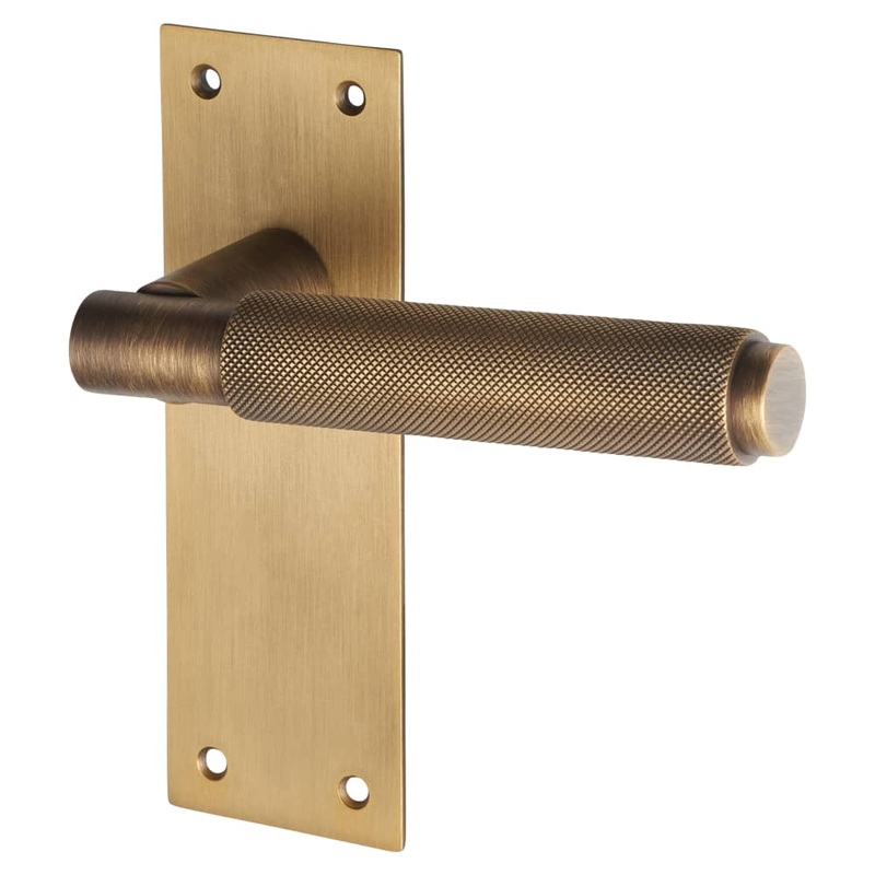 Serozzetta by Carlisle Brass Varese Knurled Latch Door Handle – 130 x 55mm – Antique Brass